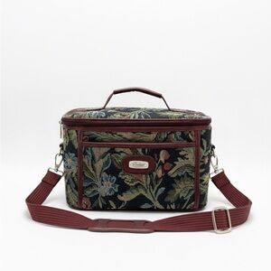 Vintage Y2K Boulevard Cosmetic Train Case  Floral w/Shoulder Strap